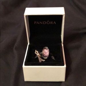 Pandora charms Eiffel Tower and pink/purple charm